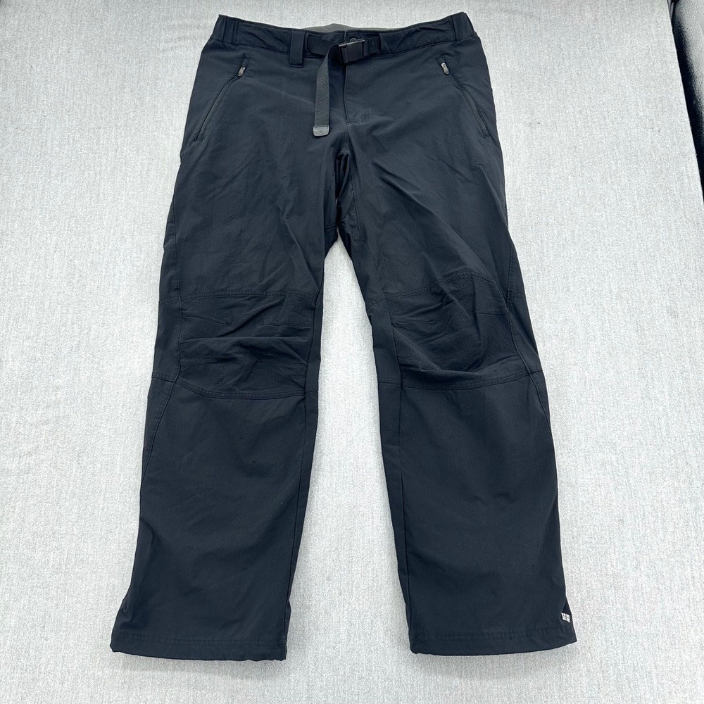 Columbia Omni-Wick Hiking Pants Mens L 32 Black Titanium Technical Cargo Belted - Picture 1 of 8